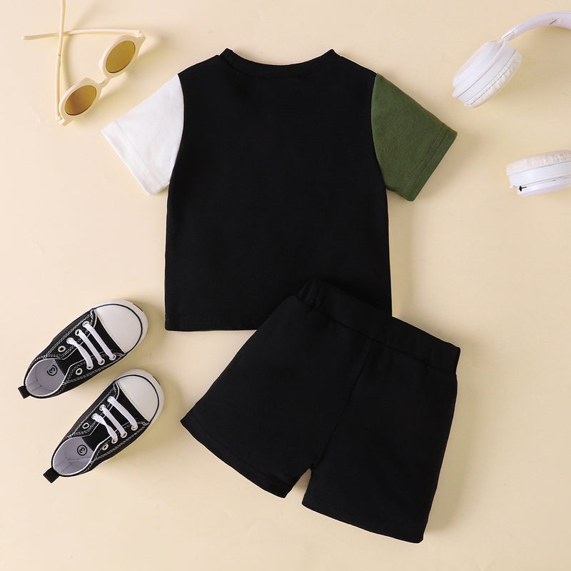 Stay Stylish and Comfortable with our NICE Color Block Tee and Shorts Set