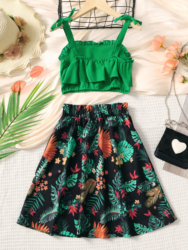 Effortlessly Chic: Layered Cami and Floral Skirt Set