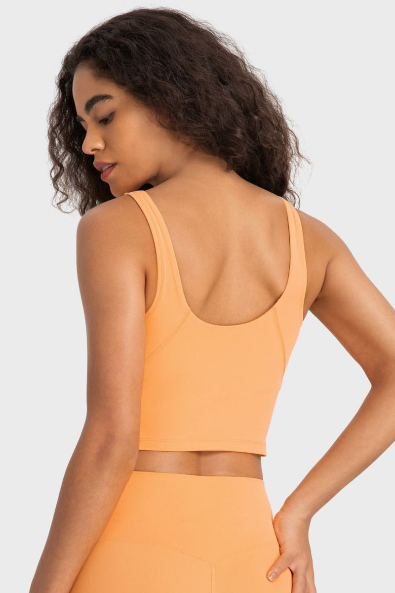 Enhance Your Workout Style with the Deep V-Neck Crop Sports Bra at Burkesgarb