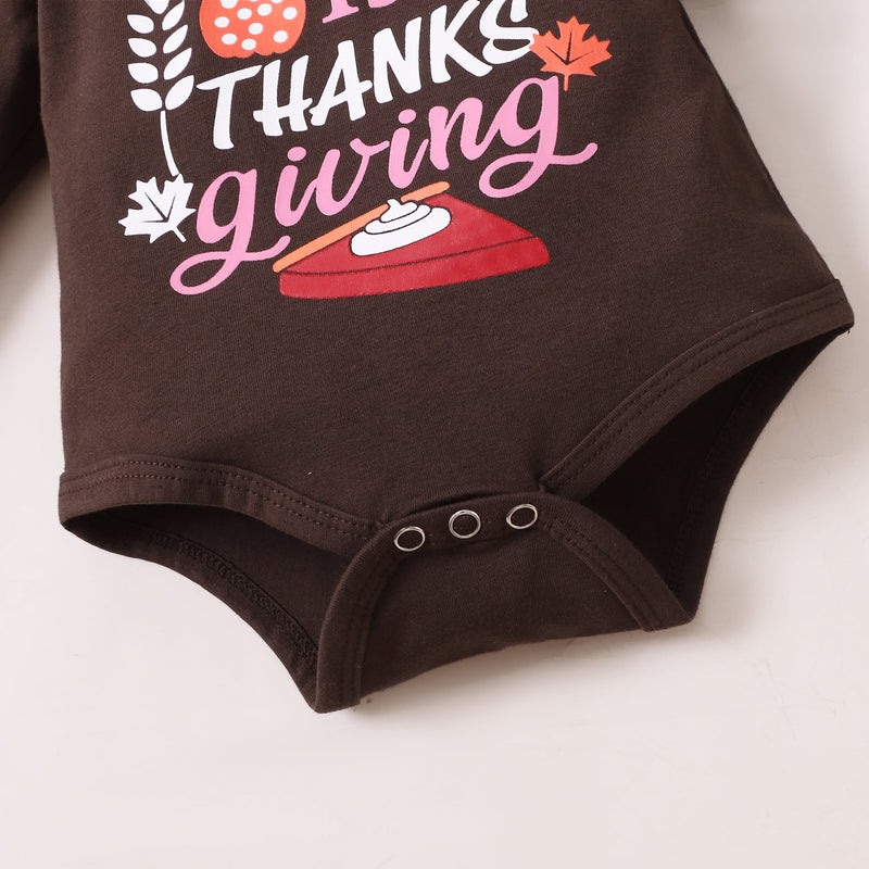 Celebrate Your Baby's First Thanksgiving with our MY 1ST THANKS GIVING Graphic Bodysuit and Pants Set