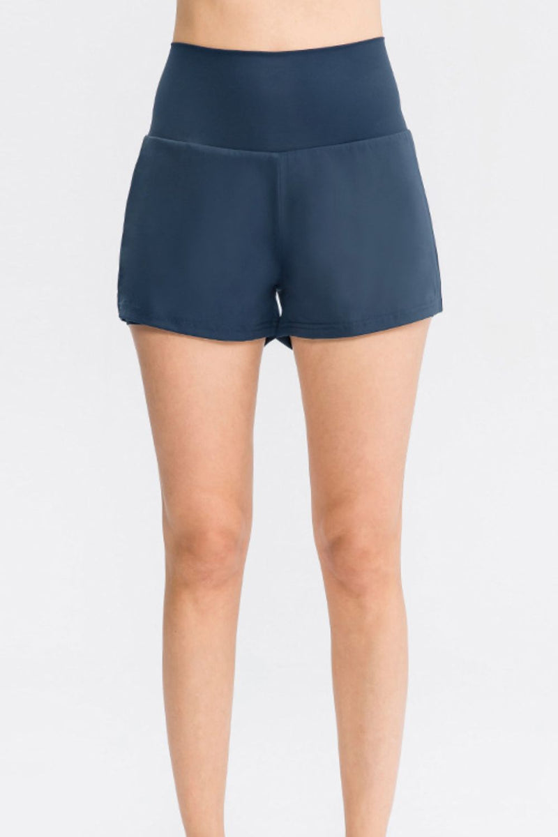 Functional and Stylish: Wide Waistband Sports Shorts with Pockets at Burkesgarb