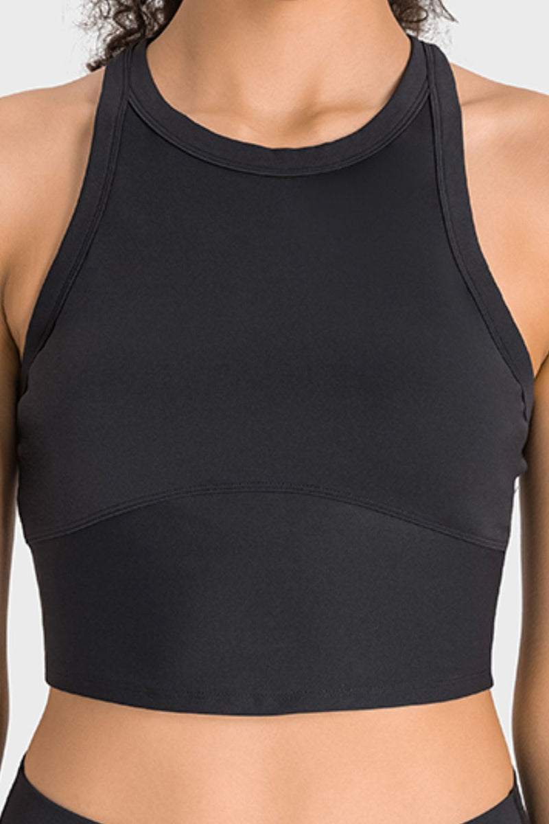 Workout in Style with Racerback Cropped Sports Tank | Burkesgarb