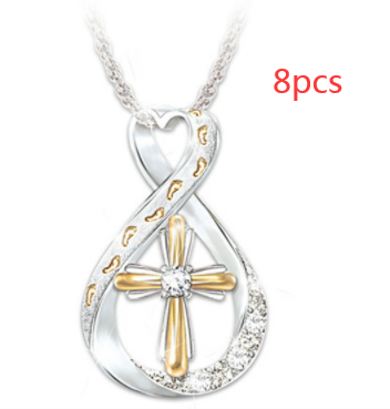 "Symbolic Beauty: Cross Footprint Diamond Pendant by Burkesgarb | Meaningful and Elegant Jewelry"