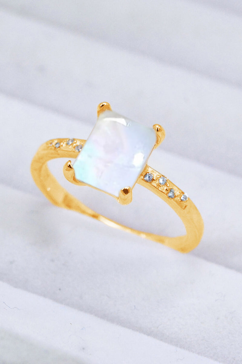 Radiant Elegance: Square Moonstone Ring at Burkesgarb