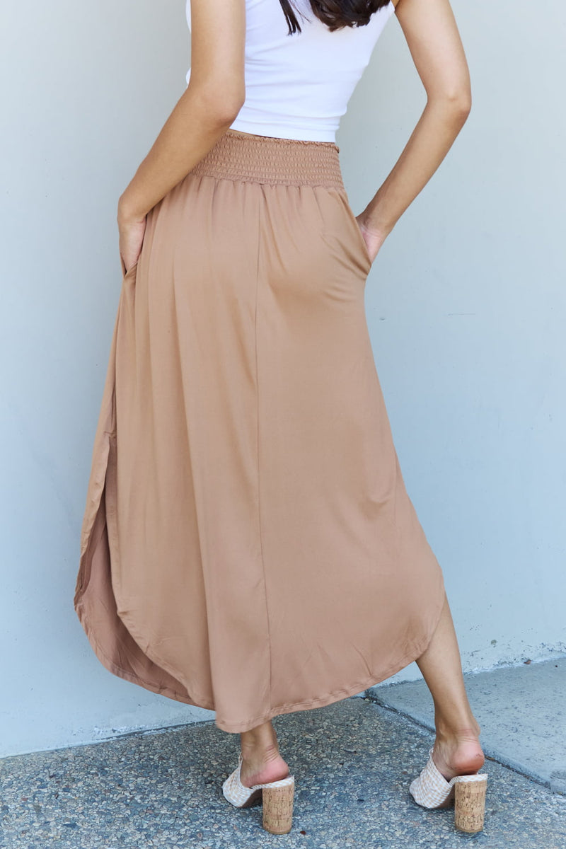 "Effortless Elegance: Tan Maxi Skirt by Burkesgarb | Stylish and Versatile Women's Bottom"