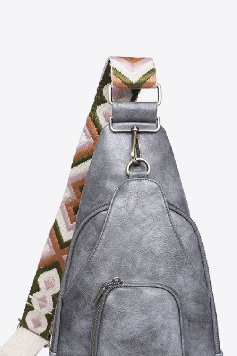 Explore in Style with the Burkesgarb Take A Trip PU Leather Sling Bag