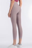 Effortless Comfort: Elastic Waistband Cropped Yoga Leggings at Burkesgarb