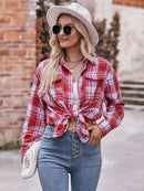 Effortlessly Stylish: Plaid Dropped Shoulder Longline Shirt at Burkesgarb