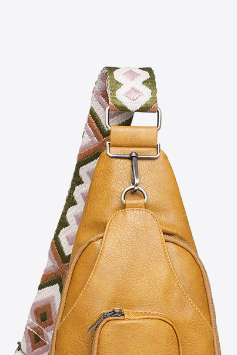 Explore in Style with the Burkesgarb Take A Trip PU Leather Sling Bag