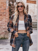 Effortlessly Stylish: Plaid Dropped Shoulder Longline Shirt at Burkesgarb
