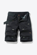 "Buzz-Worthy Style: Bee Embroidery Belted Shorts for Fashion-Forward Looks"