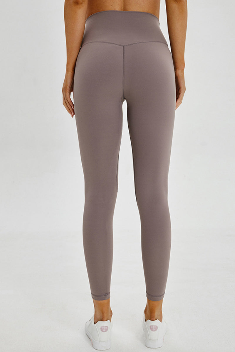 Stay Active in Style with Wide Seamless Band Waist Sports Leggings at Burkesgarb