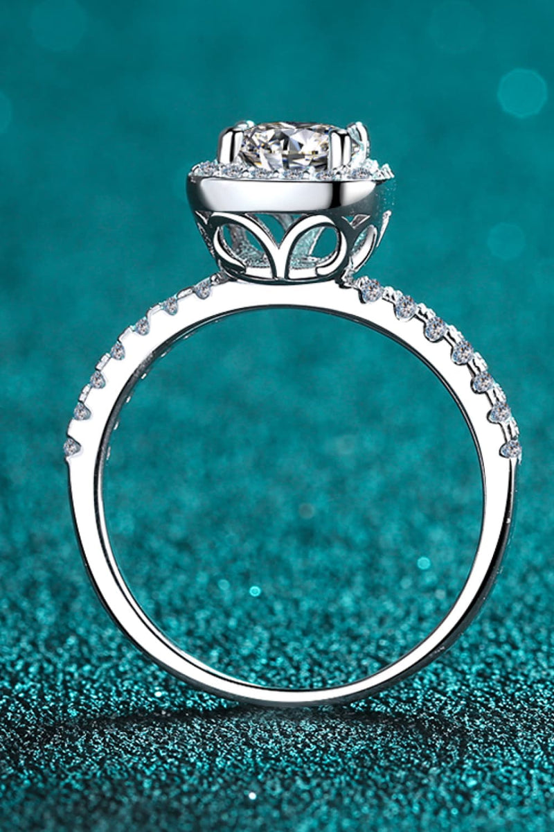 Elegant and Sparkling: 2 Carat Moissanite Square Halo Ring | Burkesgarb