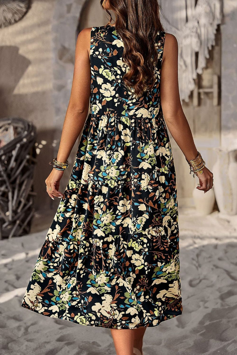 Effortless Elegance: Sleeveless Midi Dress with Pocket - Shop Now at Burkesgarb
