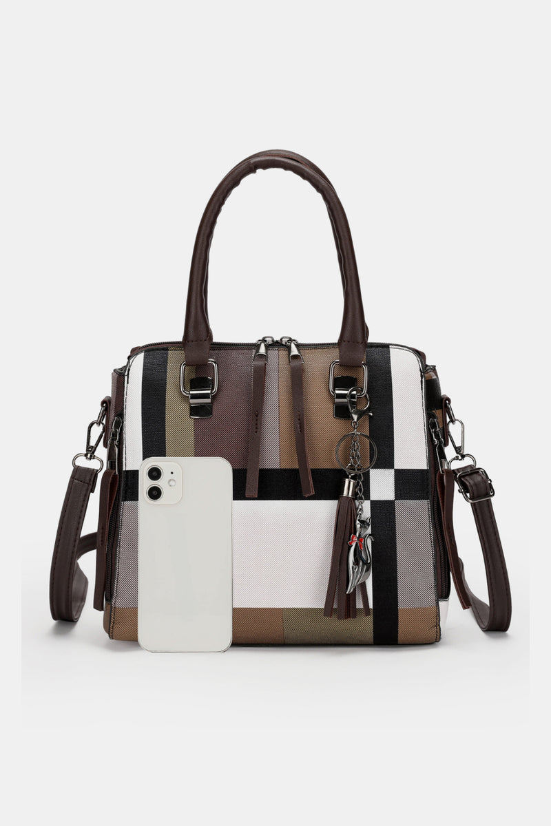 Elevate Your Style with the 4-Piece Color Block Leather Bag Set at Burkesgarb