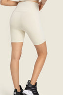 Sleek and Comfortable: Seamless High-Rise Wide Waistband Biker Shorts at Burkesgarb