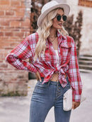 Effortlessly Stylish: Plaid Dropped Shoulder Longline Shirt at Burkesgarb