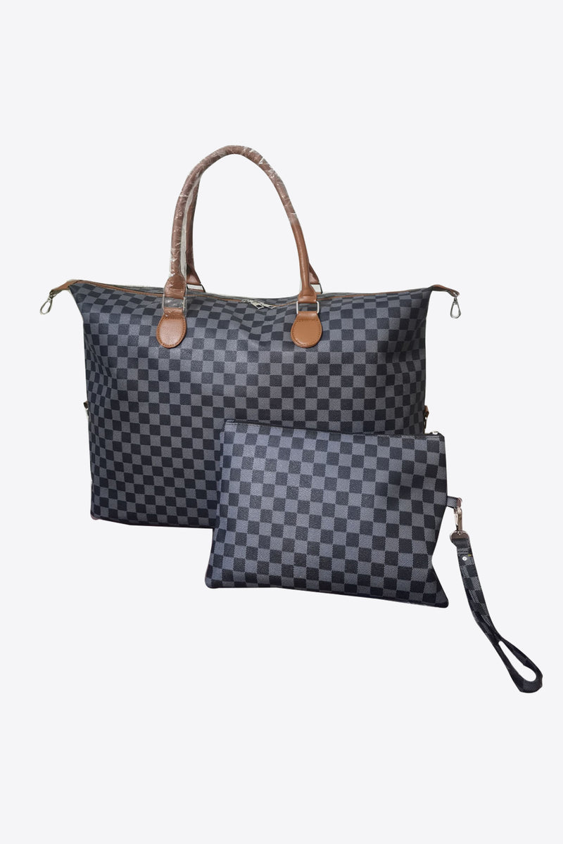 Effortless Style with the Checkered Two-Piece Bag Set at Burkesgarb