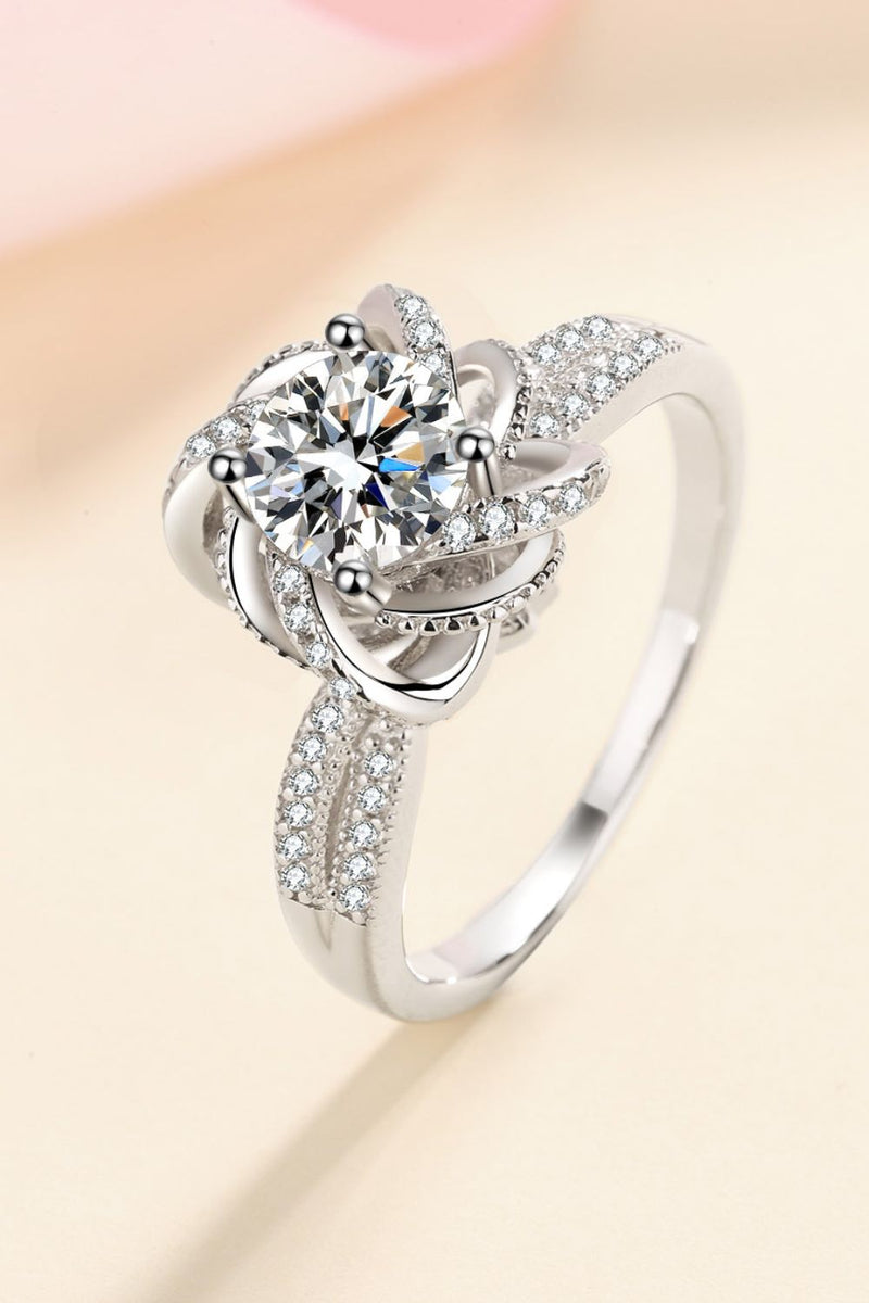 Elegant and Sparkling: 1 Carat Moissanite 925 Sterling Silver Ring | Burkesgarb