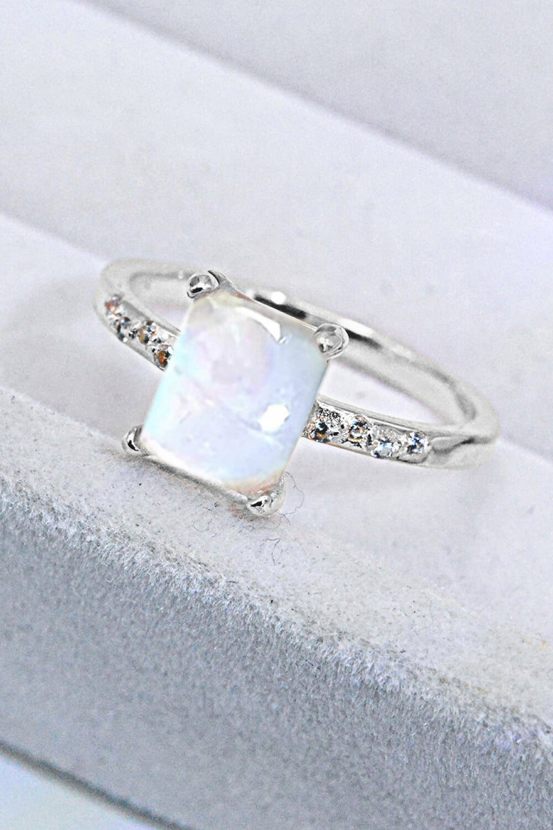 Radiant Elegance: Square Moonstone Ring at Burkesgarb