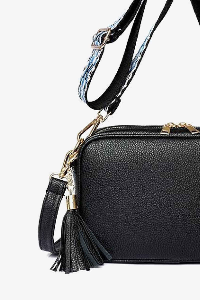 Chic and Stylish: Leather Tassel Crossbody Bag at Burkesgarb