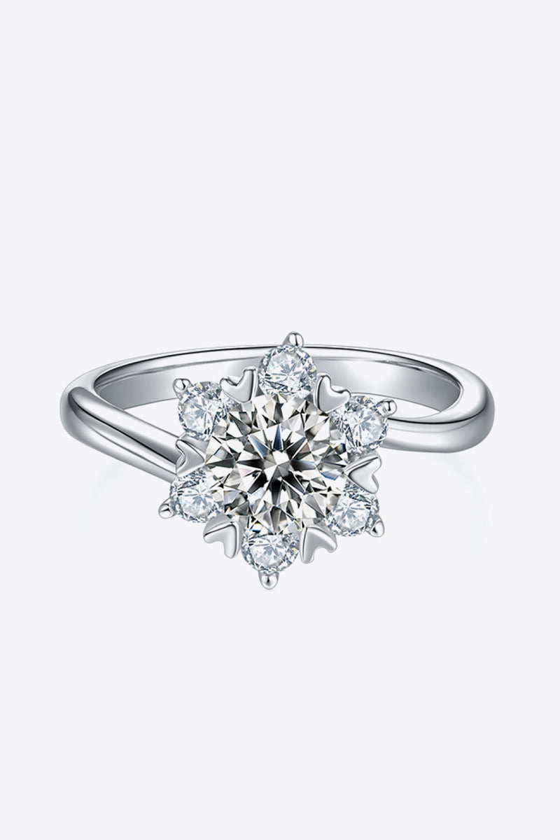 Captivating Brilliance: 1 Carat Moissanite Cluster Ring at Burkesgarb