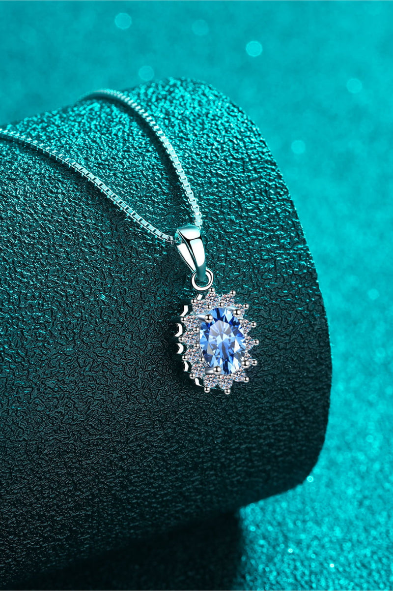 Radiant Beauty: 1 Carat Moissanite Necklace at Burkesgarb