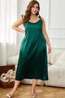 Elegant and Comfortable: Plus Size Tie-Shoulder Night Dress at Burkesgarb