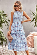 Stylish Sleeveless Floral Design Dress at Burkesgarb - Perfect for Any Occasion