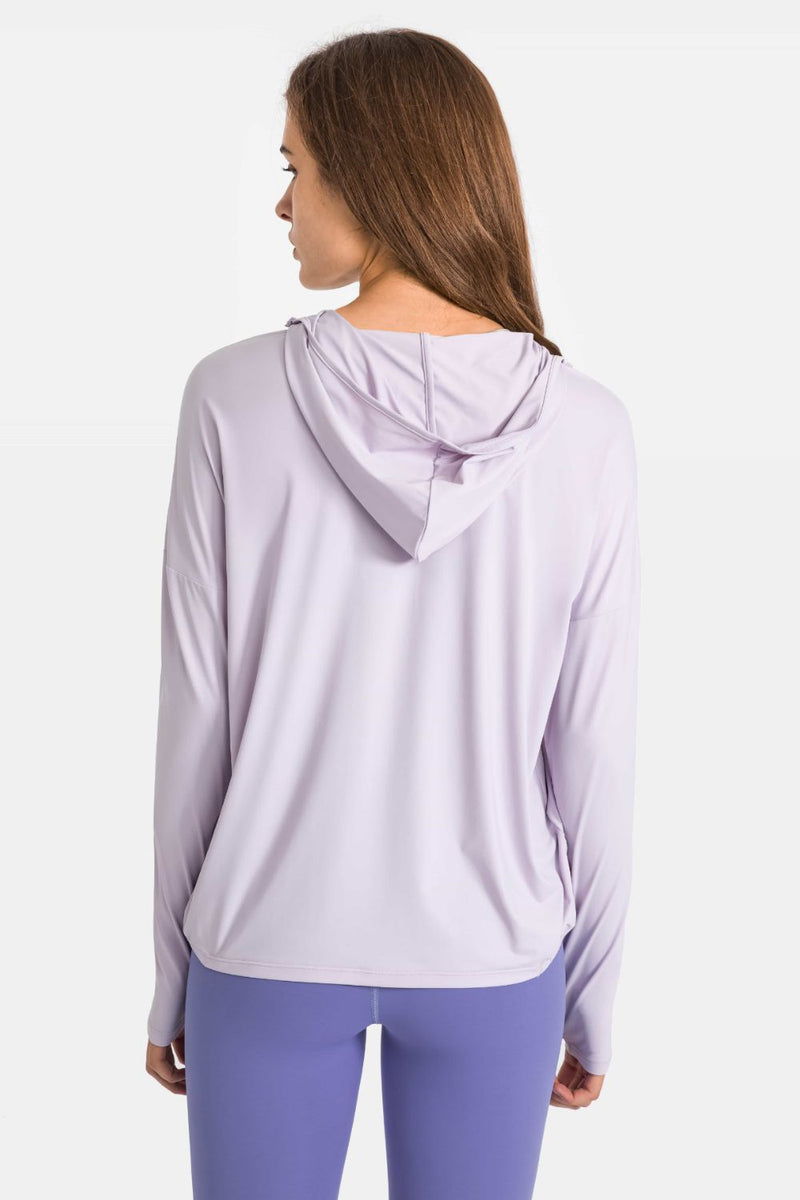 Stay Cozy and Stylish with the Zip Up Dropped Shoulder Hooded Sports Jacket at Burkesgarb
