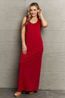 Elegance in Every Step: Plus Size Scoop Neck Maxi Tank Dress at Burkesgarb