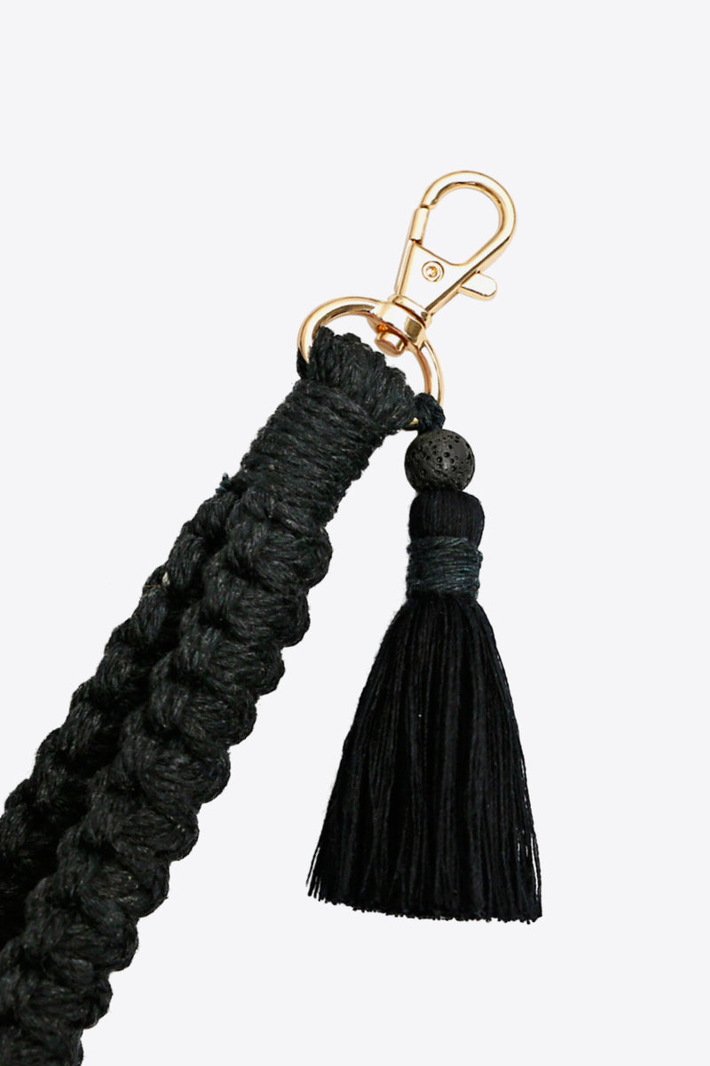 Stay Organized and Stylish: Wristlet Keychain with Tassel by Burkesgarb