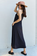Elevate Your Style with the Ninexis Good Energy Full Size Cami Side Slit Maxi Dress in Black from Burkesgarb