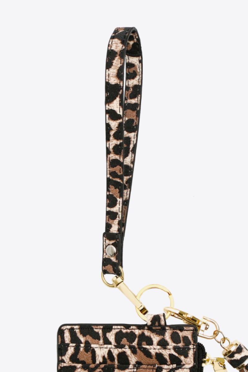 Stay Stylish and Organized with our Leopard Keychain with Wallet