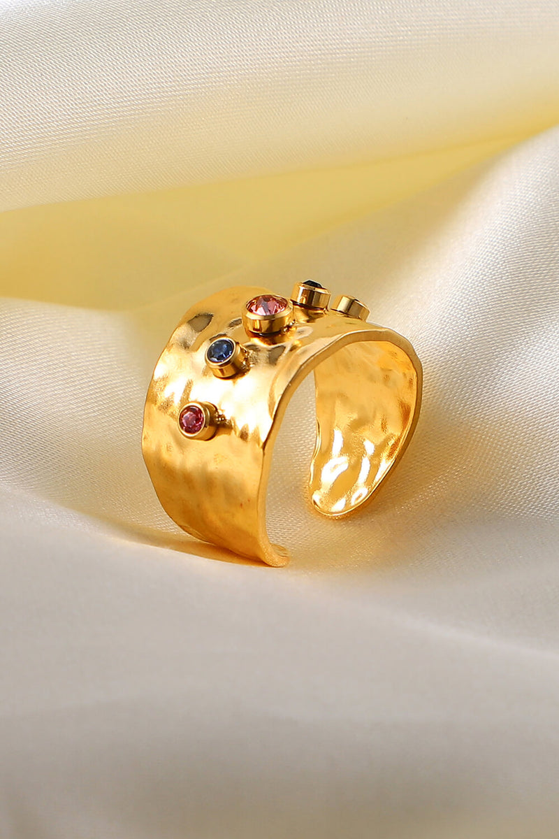 18K Gold-Plated Zircon Ring at Burkesgarb