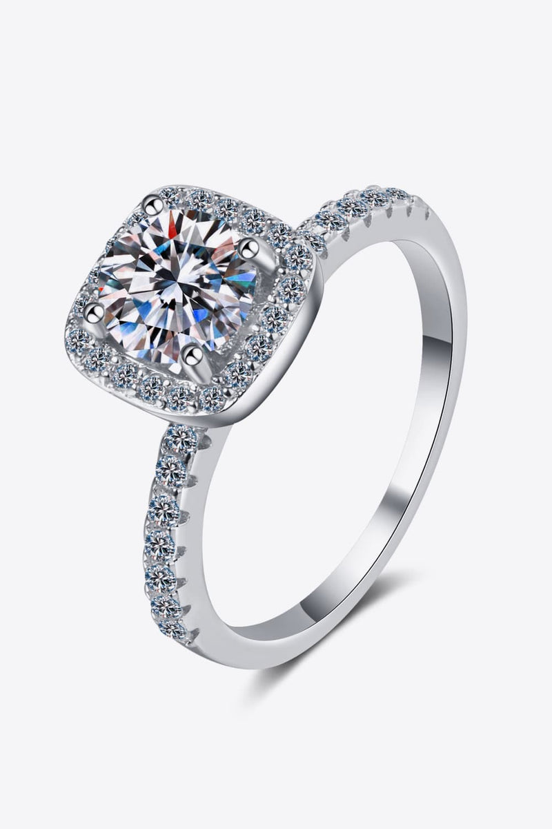 Elegant and Sparkling: 2 Carat Moissanite Square Halo Ring | Burkesgarb