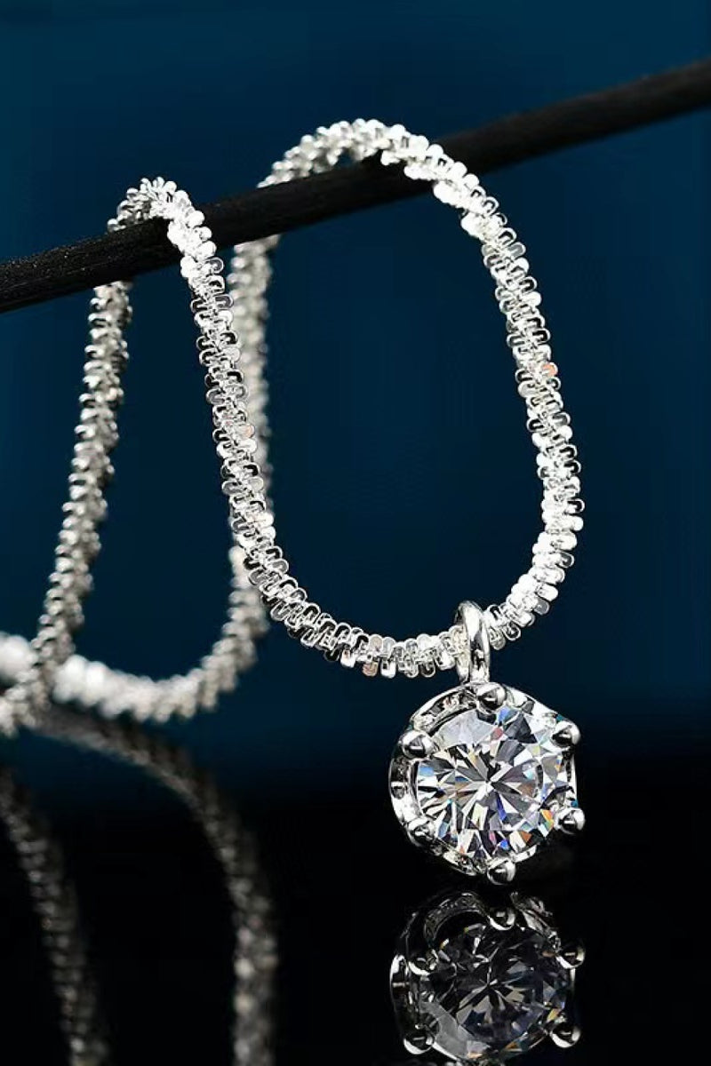 Sparkling Elegance: 1 Carat Moissanite Necklace at Burkesgarb