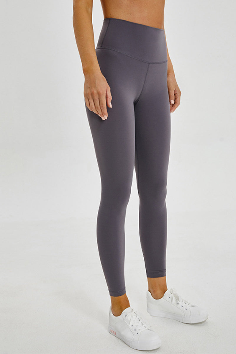 Stay Active in Style with Wide Seamless Band Waist Sports Leggings at Burkesgarb