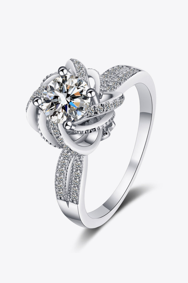 Elegant and Sparkling: 1 Carat Moissanite 925 Sterling Silver Ring | Burkesgarb