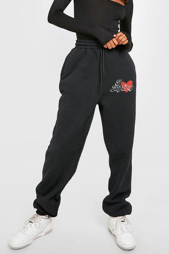 Show Your Love for Your Furry Friend with the 'I LOVE MY DOG' Graphic Joggers at Burkesgarb