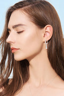 "Elegance and Radiance: 1.8 Carat Moissanite 925 Sterling Silver Drop Earrings"