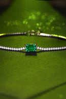 Elegant 1 Carat Lab-Grown Emerald Bracelet at Burkesgarb