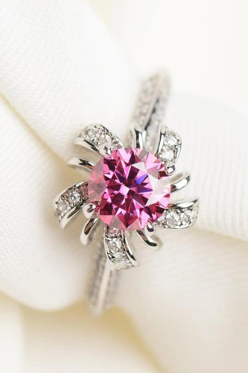 1 Carat Moissanite Flower-Shaped Ring from BurkesGarb | Elegant 925 Sterling Silver