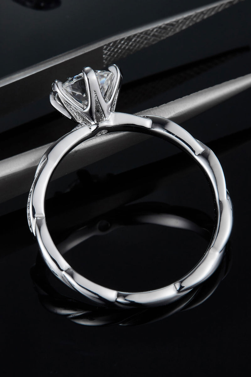 Elegance Redefined: 1 Carat Moissanite 925 Sterling Silver Ring at Burkesgarb