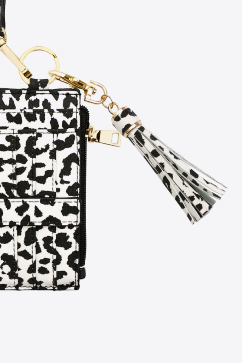 Stay Stylish and Organized with our Leopard Keychain with Wallet