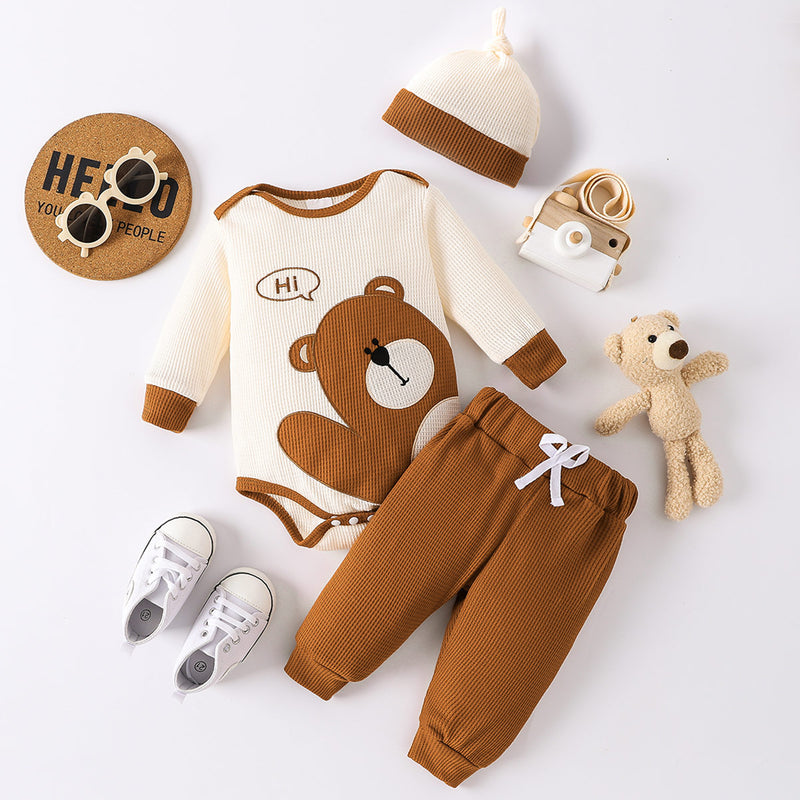 Adorable Bear Bodysuit and Joggers Set at Burkesgarb - Comfortable and Cute!