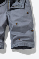 "Buzz-Worthy Style: Bee Embroidery Belted Shorts for Fashion-Forward Looks"