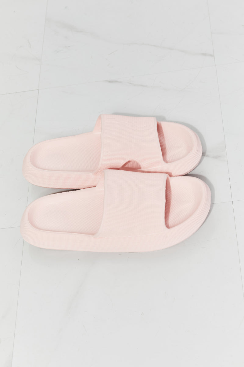 Step into Comfort and Style with MMShoes Arms Around Me Open Toe Slide in Pink at Burkesgarb