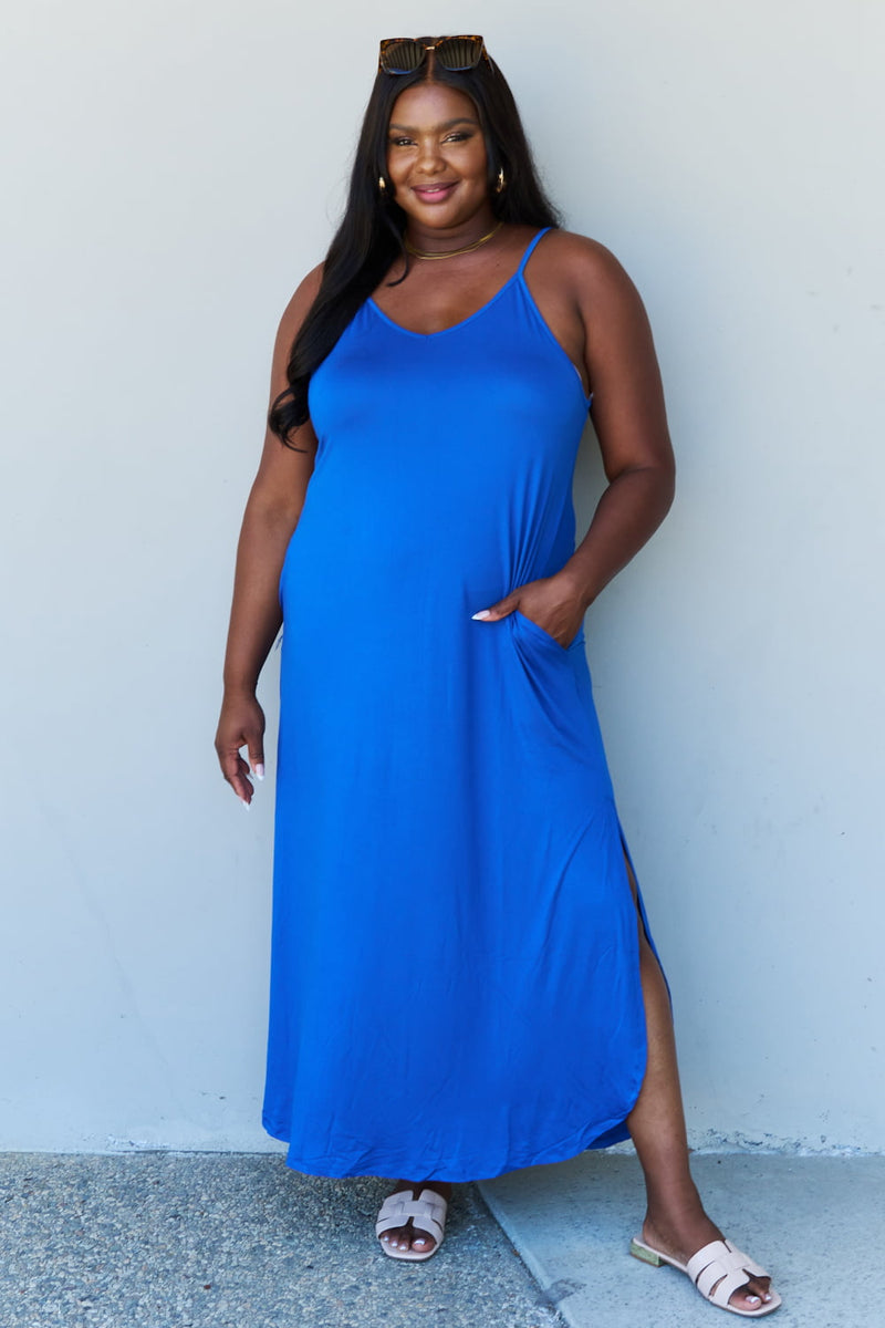 Embrace Elegance and Comfort with a Royal Blue Side Slit Maxi Dress