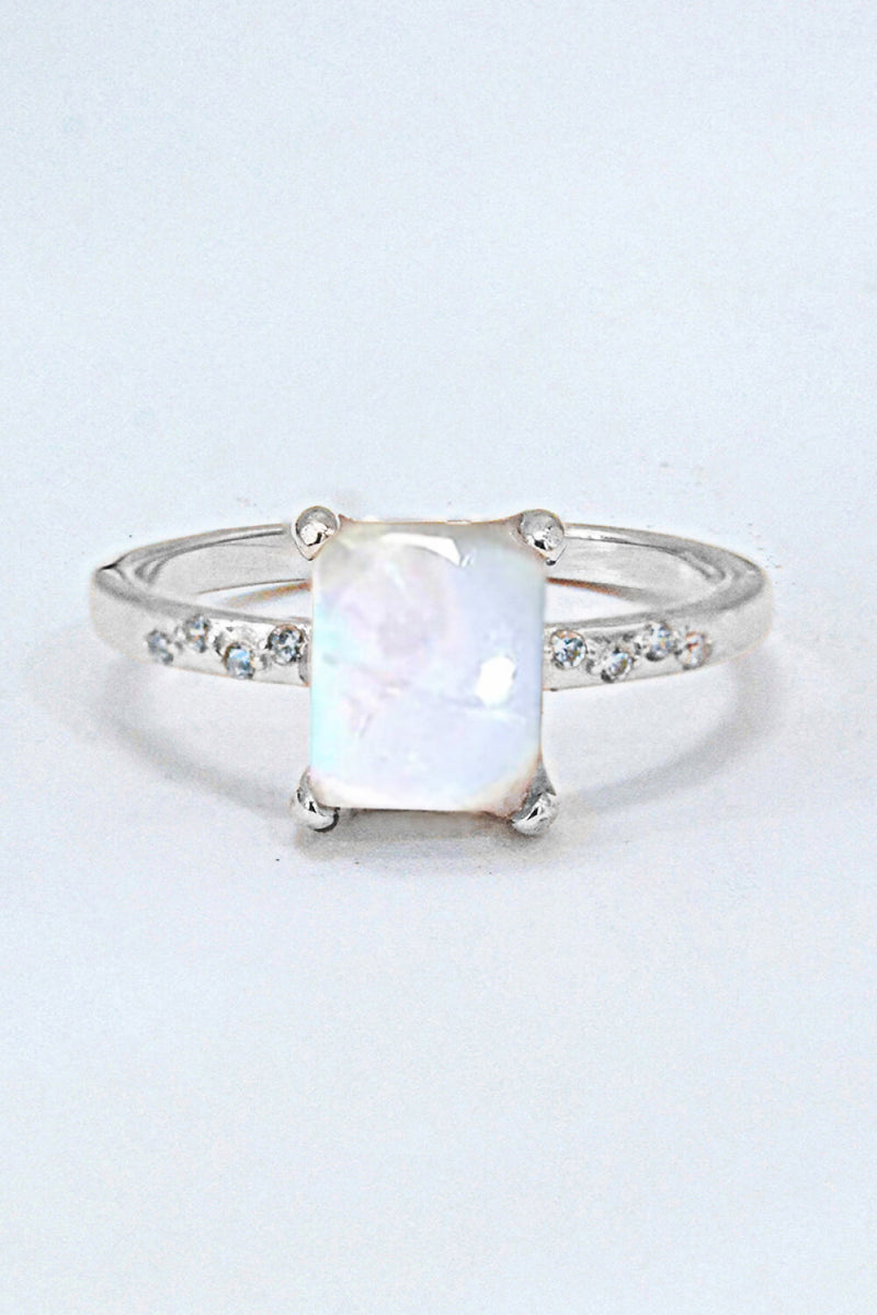 Radiant Elegance: Square Moonstone Ring at Burkesgarb